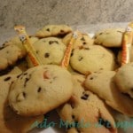 cookies au carambar nougat, pépites de chocolat et fruit confits