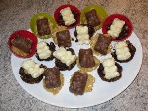 Bouchées de chocolat aux céréales et nounours