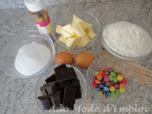 Ingrédients Sucettes cookies au chocolat et smarties