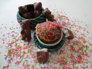 Muffins au nounours guimauve et bounty