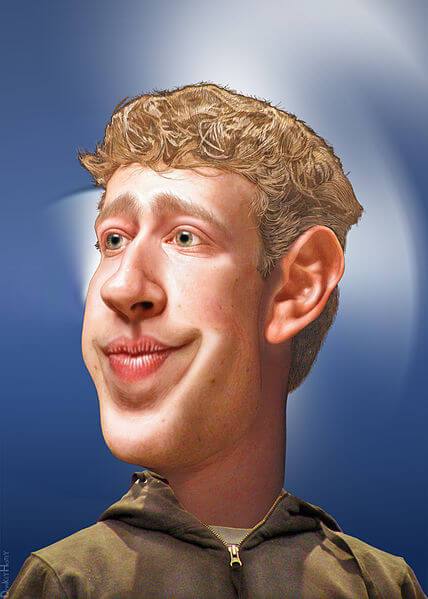 carricature Mark Zuckerberg